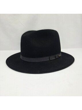 Country Gentleman Black Wool Wilton Fedora Hat Large
